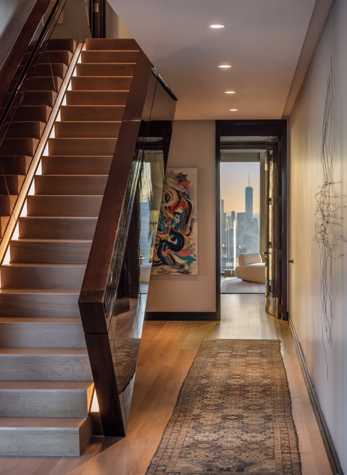 Stairs in 53 West 53rd high rise penthouses